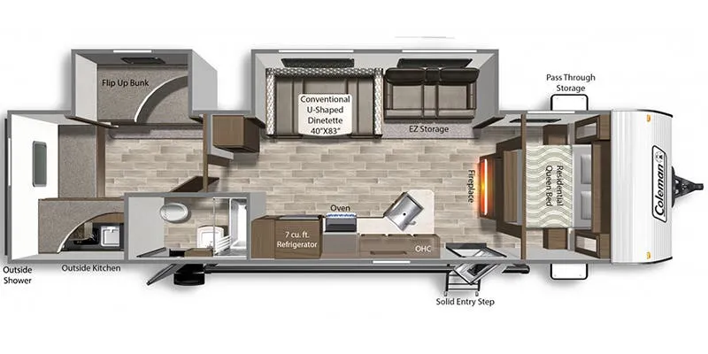 2021 Dutchmen Coleman Lantern 334BH floor plan