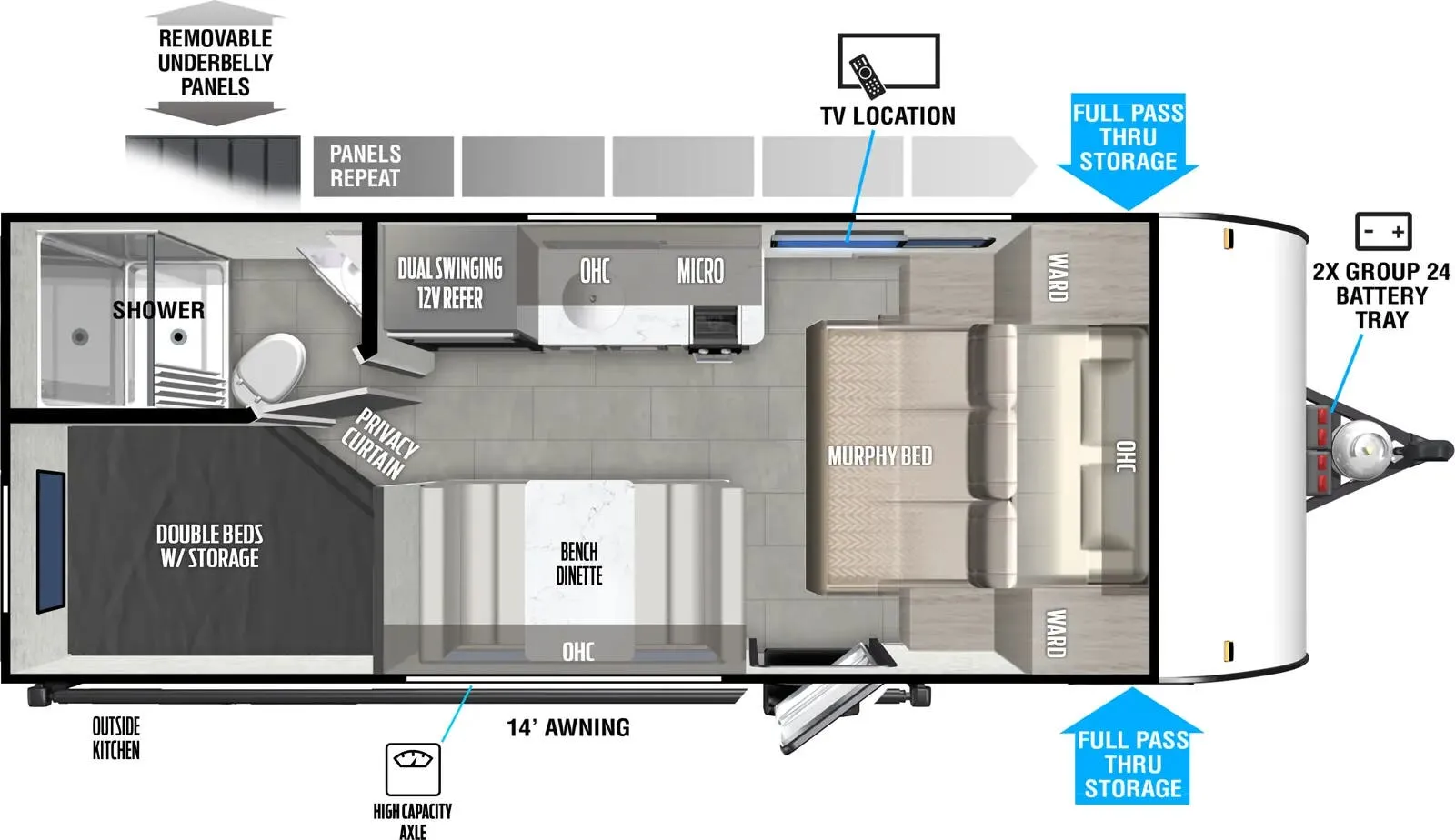 Forest River Salem FSX 179DBK floor plan