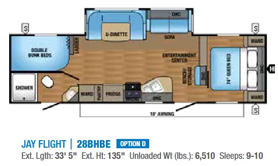 Jayco Jay Flight 28BHBE floor plan