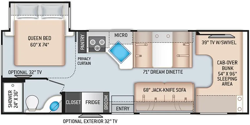 Thor Motor Coach Chateau 26B floor plan