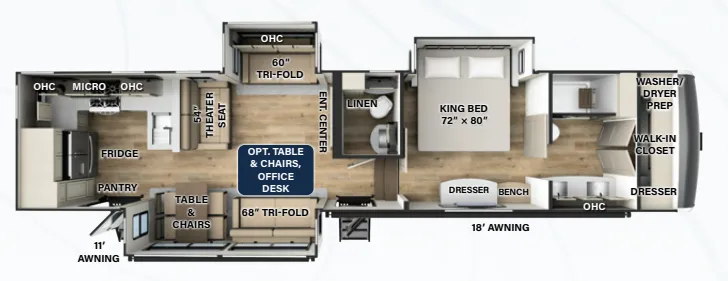 Forest River Rockwood Luxury R384RK floor plan