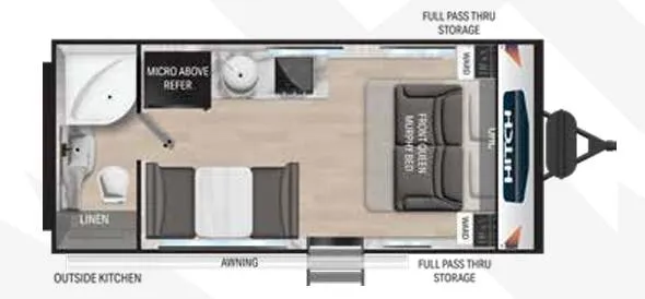 2023 Cruiser RV Hitch 18MRB - Floor plan