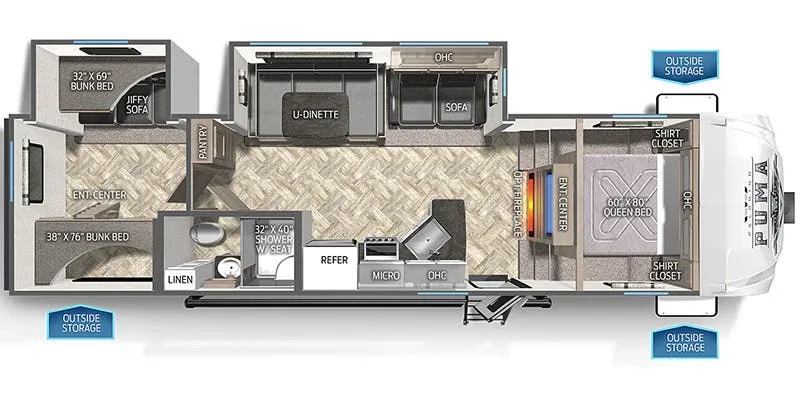 2023 Palomino Puma 295BHSS - Floor plan