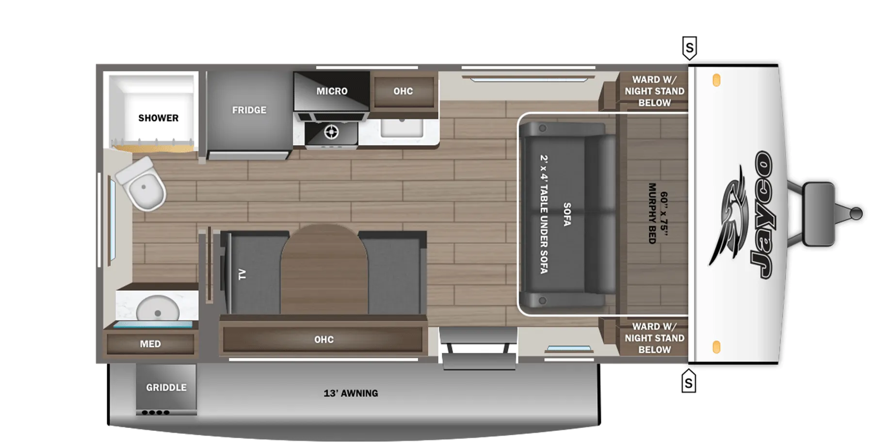 2026 Jayco Jay Feather Air 15MRB - Floor plan