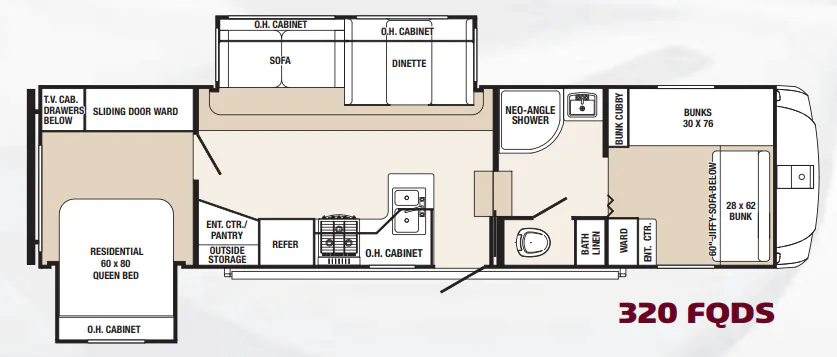Palomino Sabre Silhouette 320 FQDS floor plan