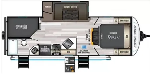 2022 Forest River Cherokee Alpha Wolf 23DBH floor plan