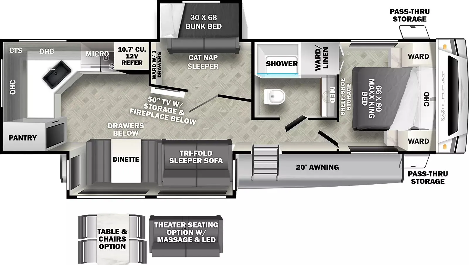 2023 Forest River Wildcat 303MBX - Floor plan