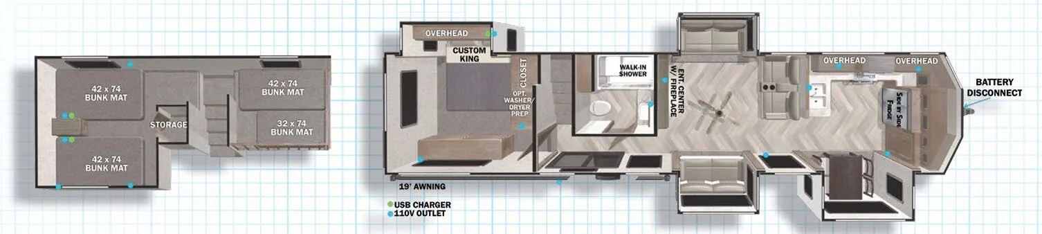 2022 Forest River Salem Grand Villa 42FK - Floor plan
