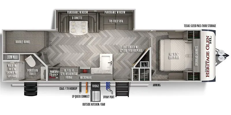 Forest River Wildwood Heritage Glen 26BHHL floor plan