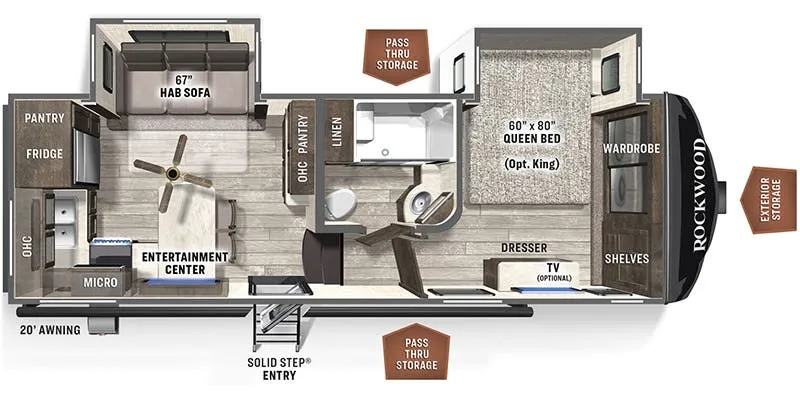 2022 Forest River Rockwood Ultra Lite 2442BS - Floor plan