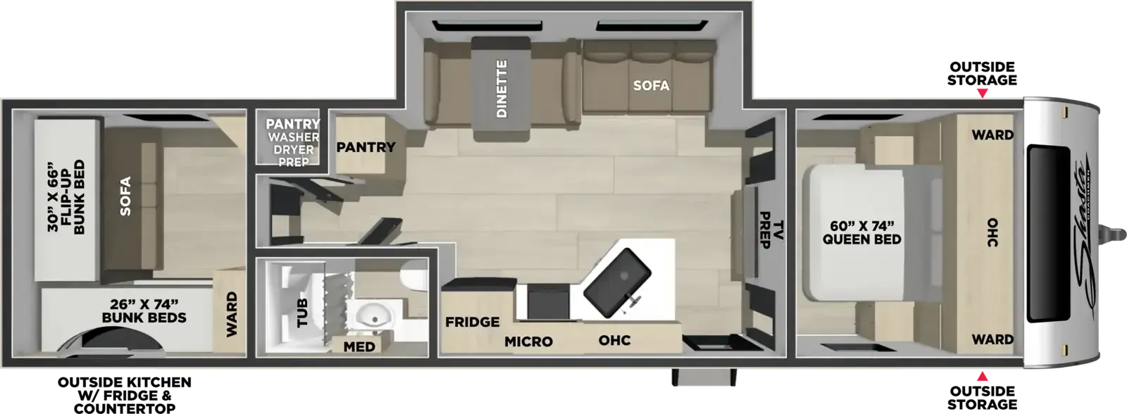 Shasta I-5 5 530BQB floor plan