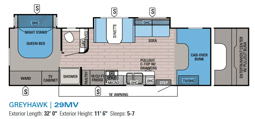 2014 Jayco Greyhawk 29MV - Floor plan