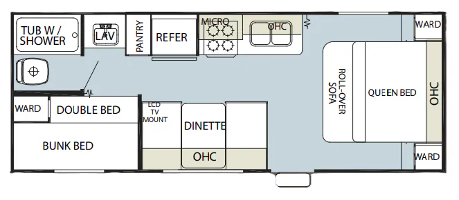 Forest River Cherokee Grey Wolf 22BH floor plan