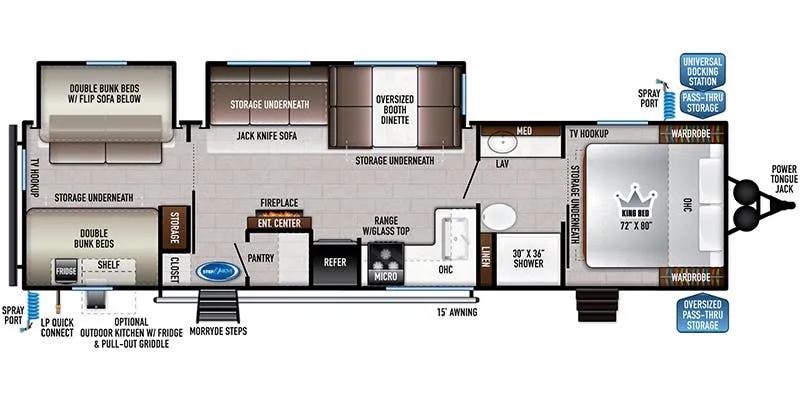 East to West Della Terra 312BH floor plan