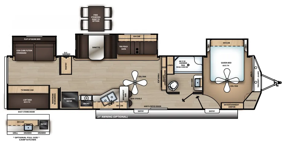 Coachmen Catalina Destination 40BHTS floor plan