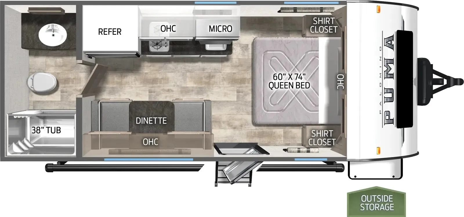 Palomino Puma 16QBX floor plan