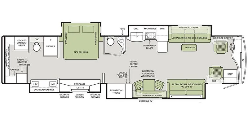 2020 Tiffin Zephyr 45 PZ floor plan