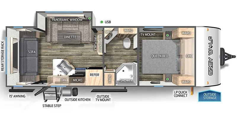 2024 Forest River Cherokee Grey Wolf 23MK - Floor plan