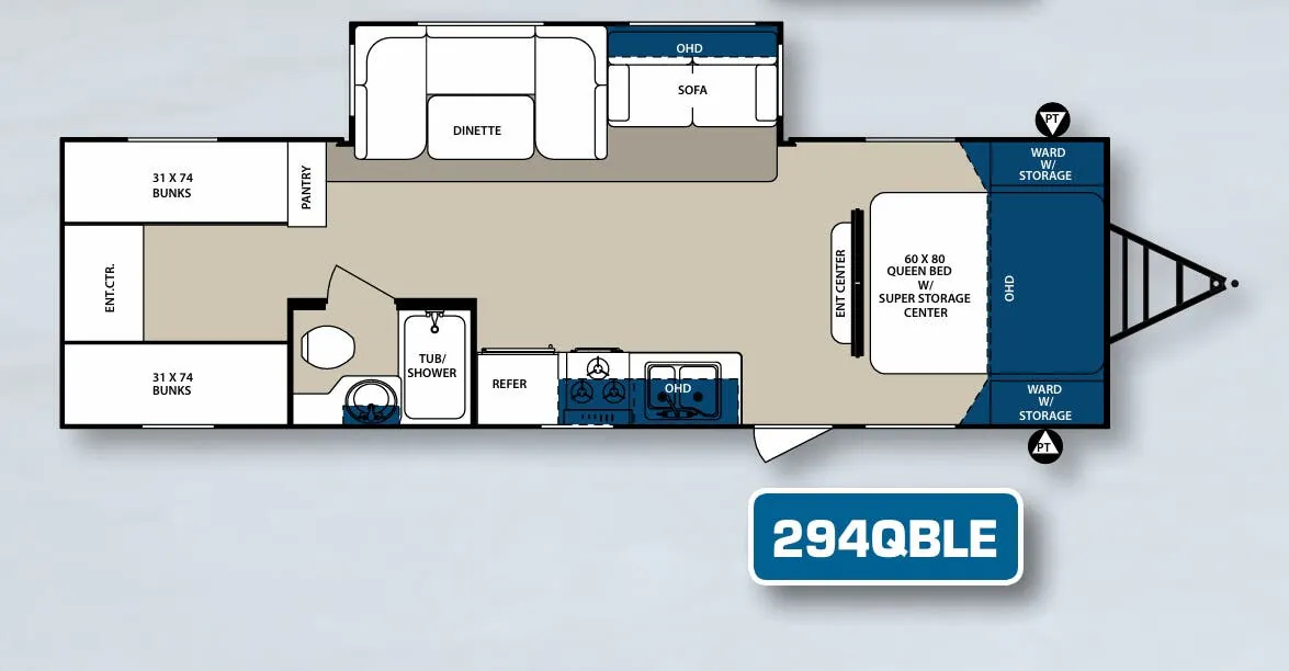 Forest River Surveyor 294QBLE floor plan