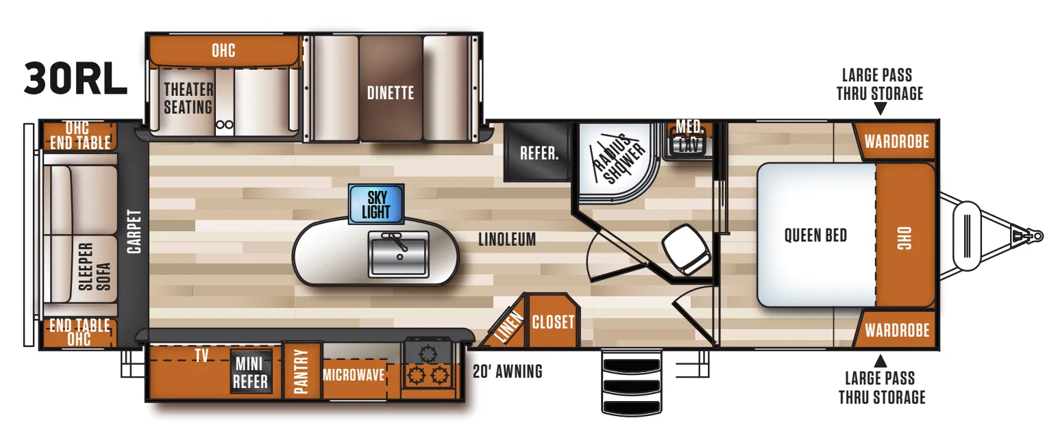 Forest River Vibe 30RL floor plan