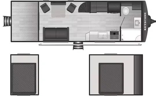 2024 Keystone Hideout 24LOF - Floor plan