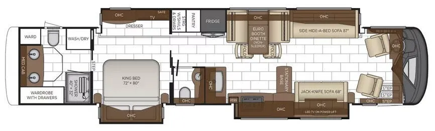 Newmar London Aire 4569 floor plan