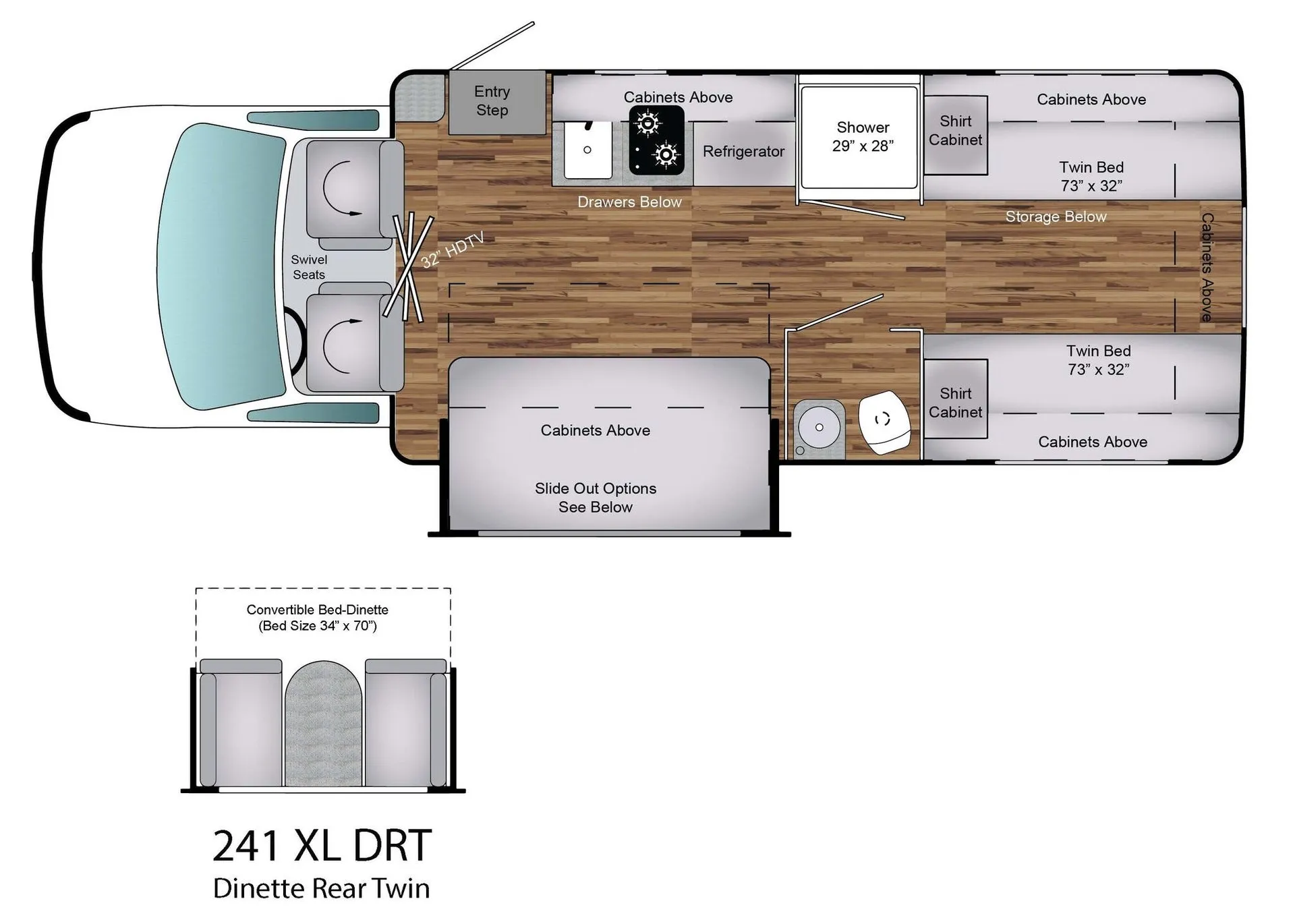 Coach House Platinum II 241 XL DRT floor plan
