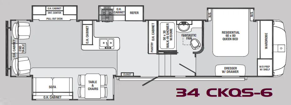 Forest River Sabre 34 CKQS floor plan