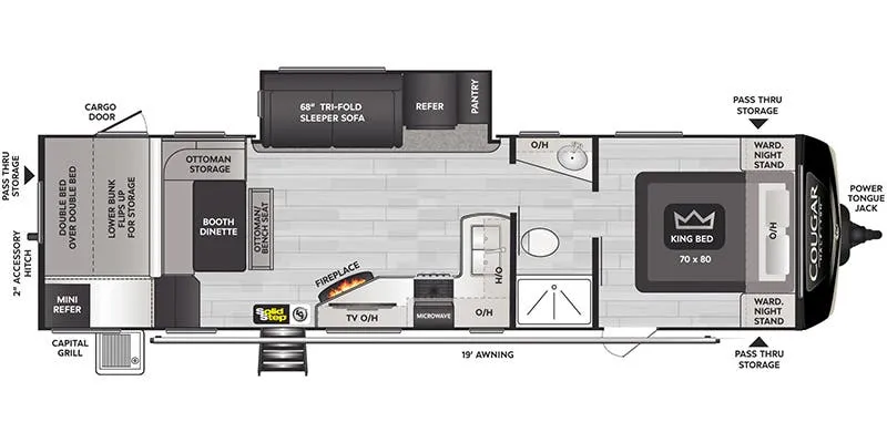 2022 Keystone Cougar Half-Ton 30BHS floor plan