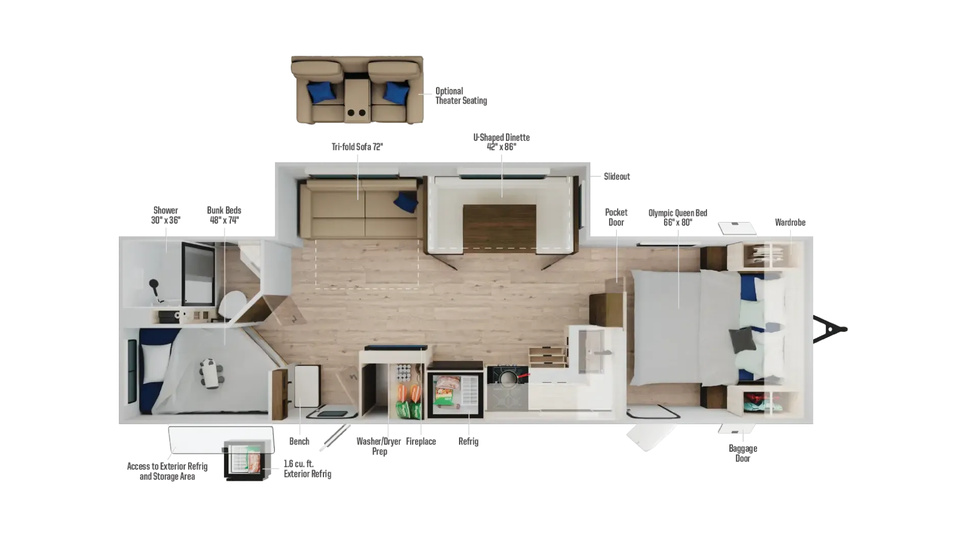 Winnebago Access 27BH floor plan