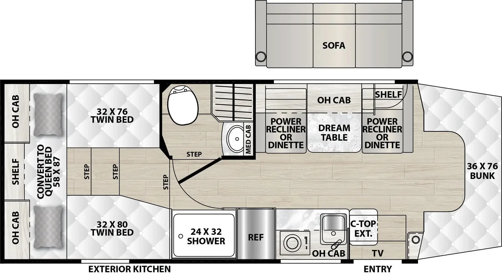 Coachmen Cross Trail EV 26TB floor plan