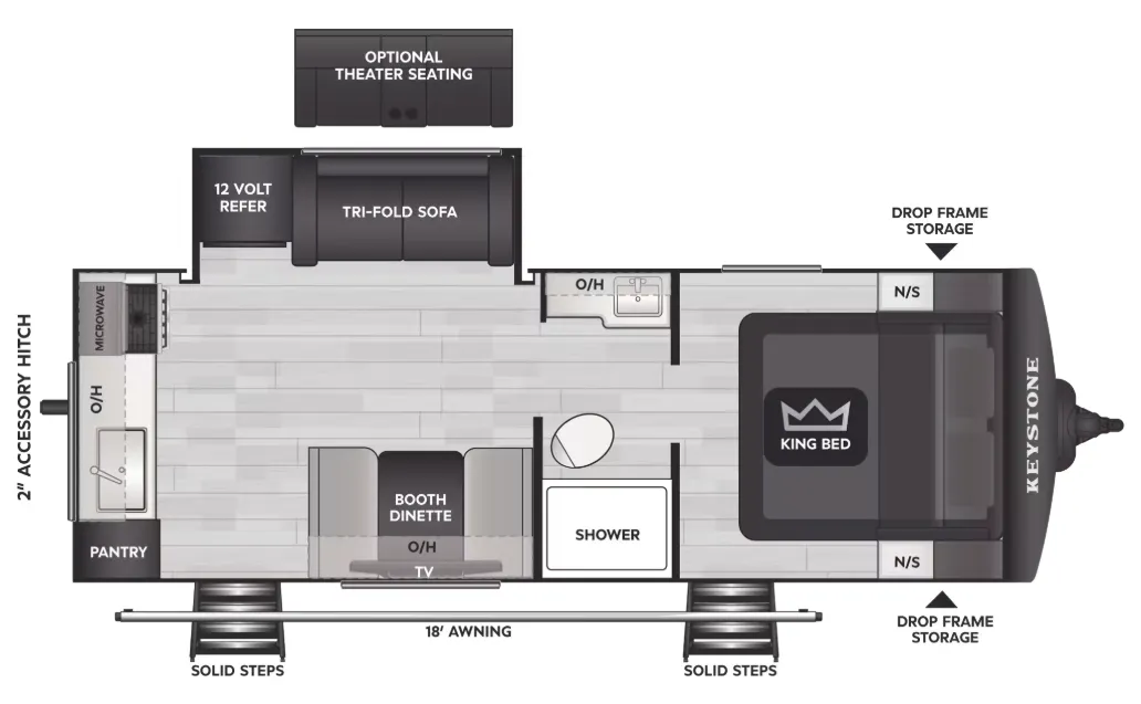Keystone Cougar Western Elevation 22RKWE floor plan