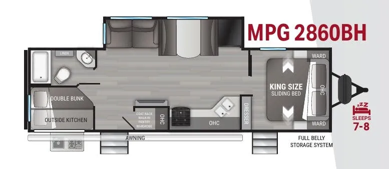 2022 Cruiser RV MPG 2860BH - Floor plan