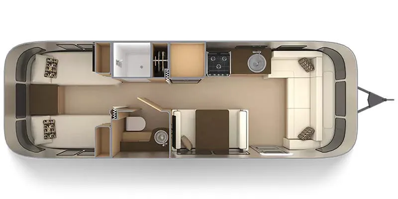 Airstream Flying Cloud 28RB Twin floor plan