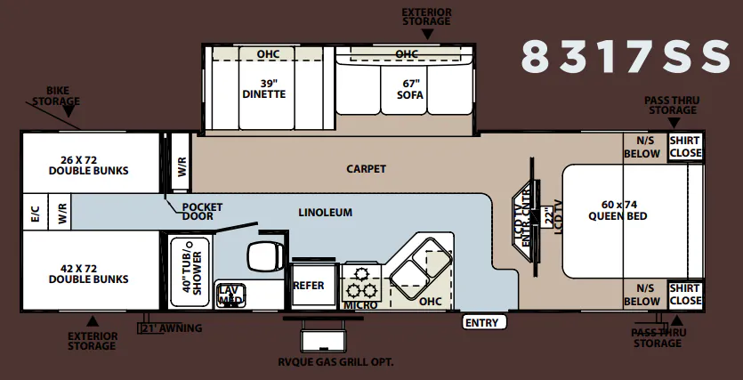 Forest River Rockwood Signature Ultra Lite 8317SS floor plan