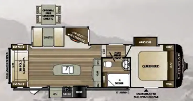 Keystone Cougar Half-Ton 27RLS floor plan