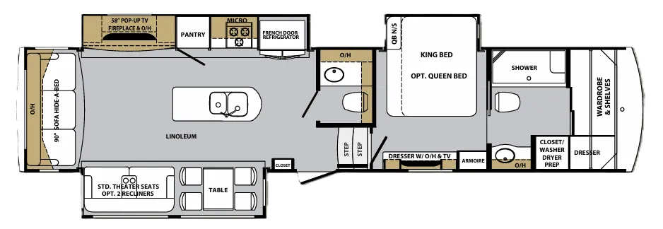 Forest River Cardinal Luxury 3875FBX floor plan