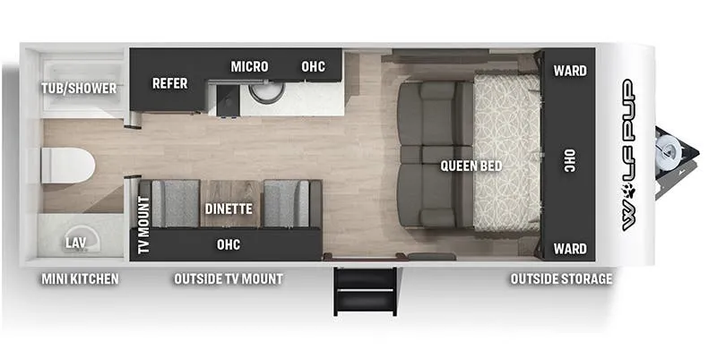 2019 Forest River Cherokee Wolf Pup 16FQ - Floor plan