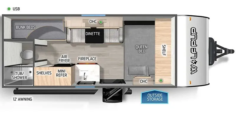 Forest River Cherokee Wolf Pup 16EV floor plan