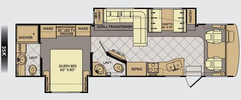 Fleetwood Bounder 35K floor plan