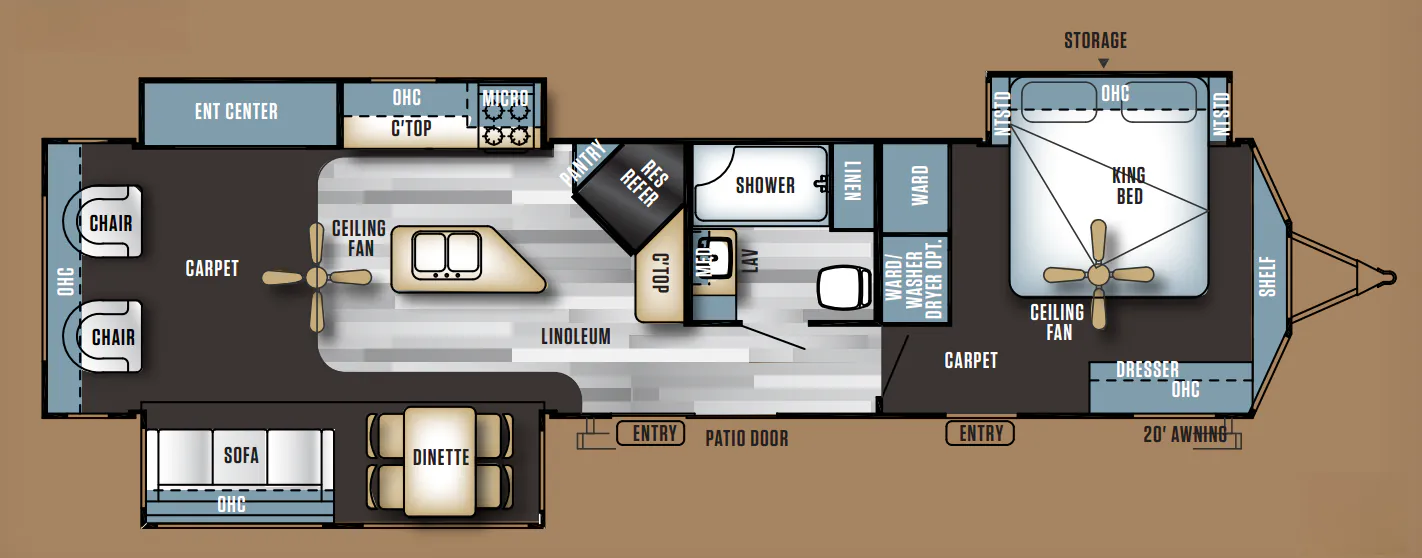 Forest River Salem Villa Estate 393RLT floor plan