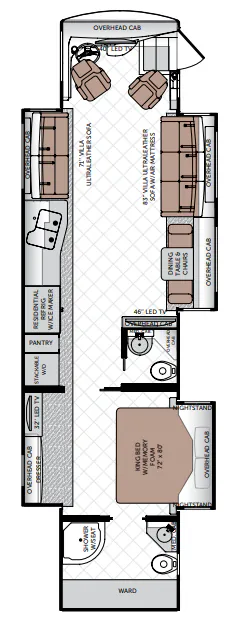 American Coach American Tradition 42M (500HP) floor plan