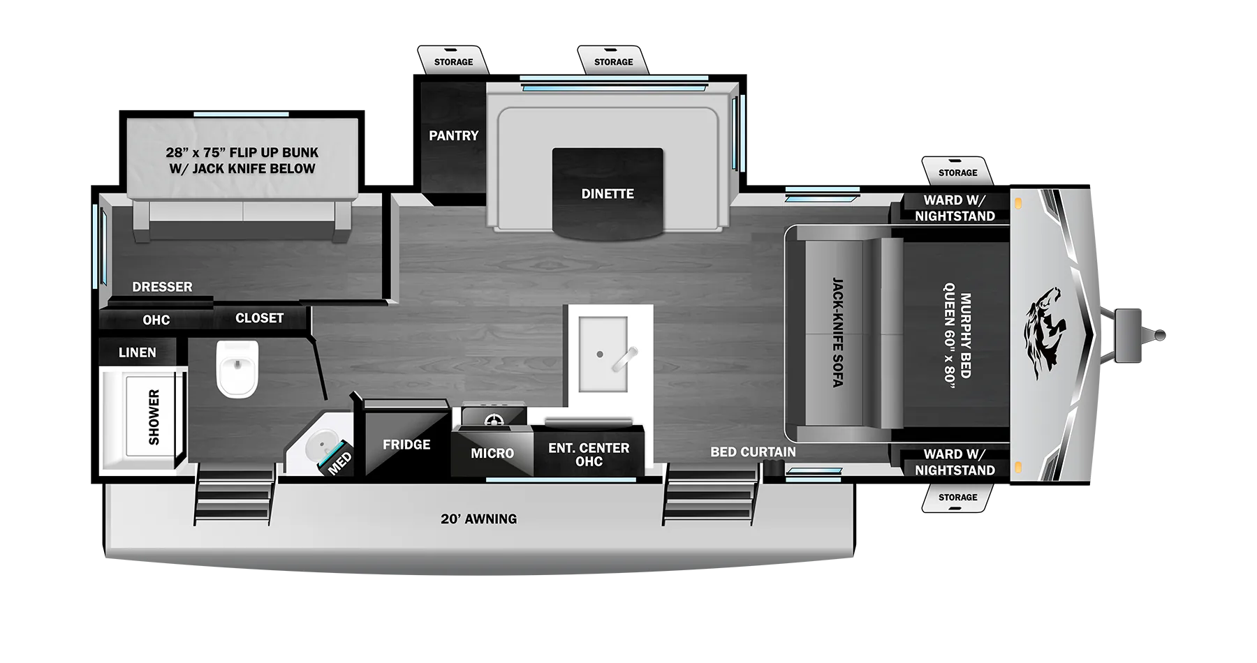 Highland Ridge Open Range Range Lite 225BSM floor plan