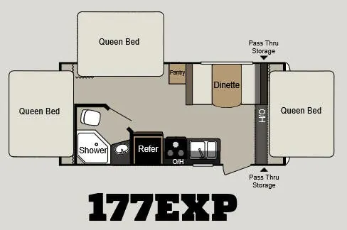 Keystone Passport Express 177EXP floor plan