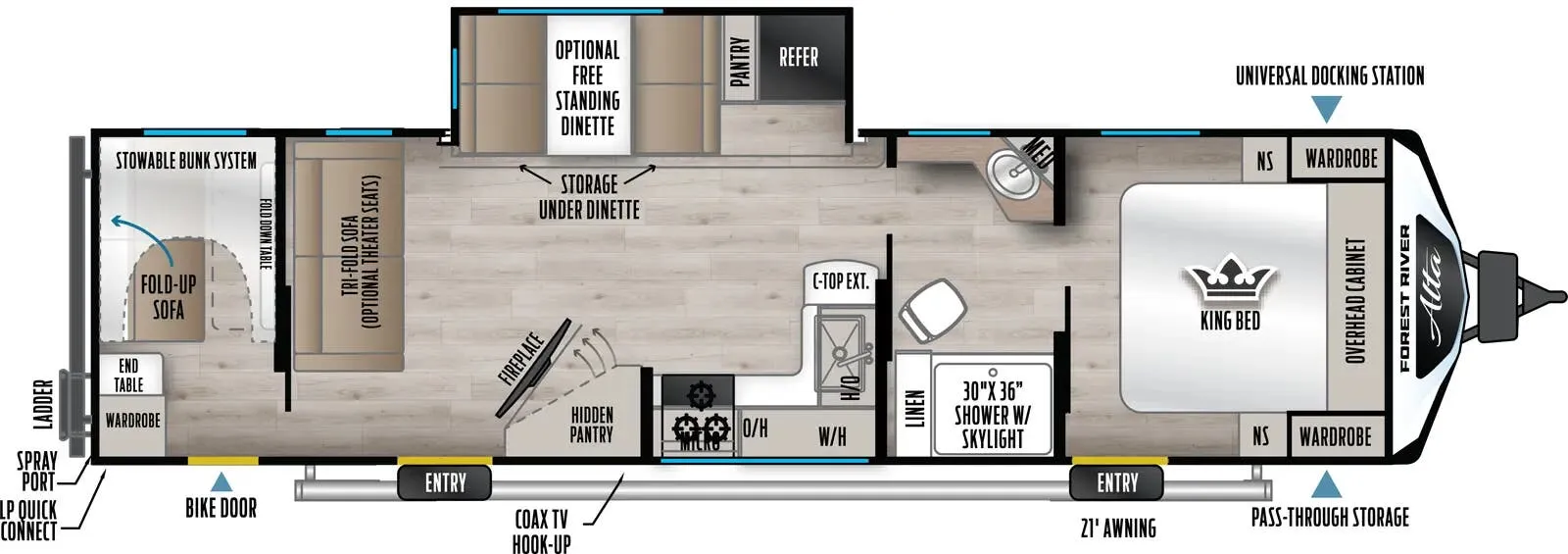 2026 East to West Alta 3010KBH - Floor plan