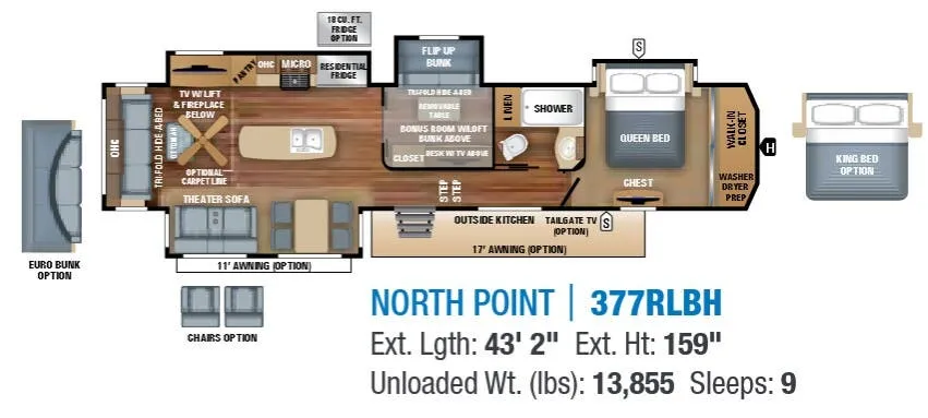 Jayco North Point 377RLBH floor plan