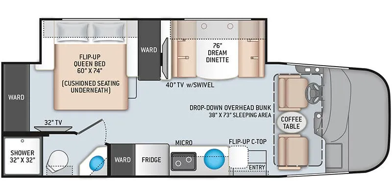 2021 Thor Motor Coach Axis 25.6 floor plan