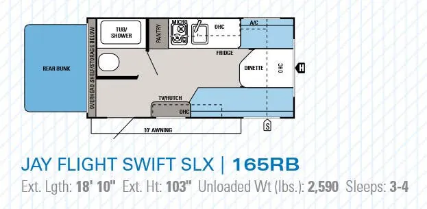 Jayco Jay Flight Swift SLX 165RB floor plan