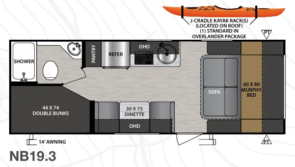 Forest River No Boundaries NB19.3 floor plan