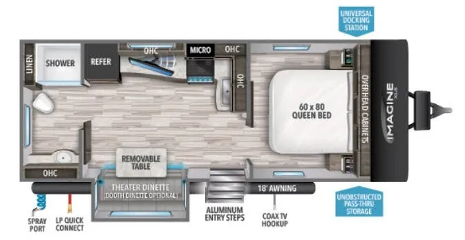 Grand Design Imagine XLS 22RBE floor plan
